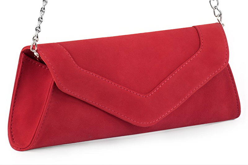 Scarlet red women's dress clutch, for weddings, ceremonies, cocktails and parties. Front view - Florence KOOIJMAN